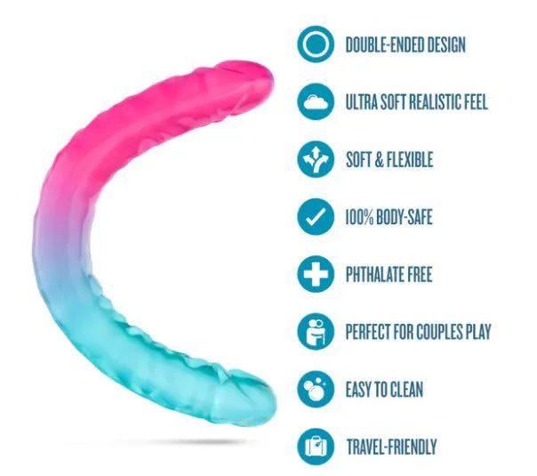 B Yours Candy Papi Sugar Stud 17.75 Inches – Flexible Double Dong Vibrator > Dildos > Double Dildos