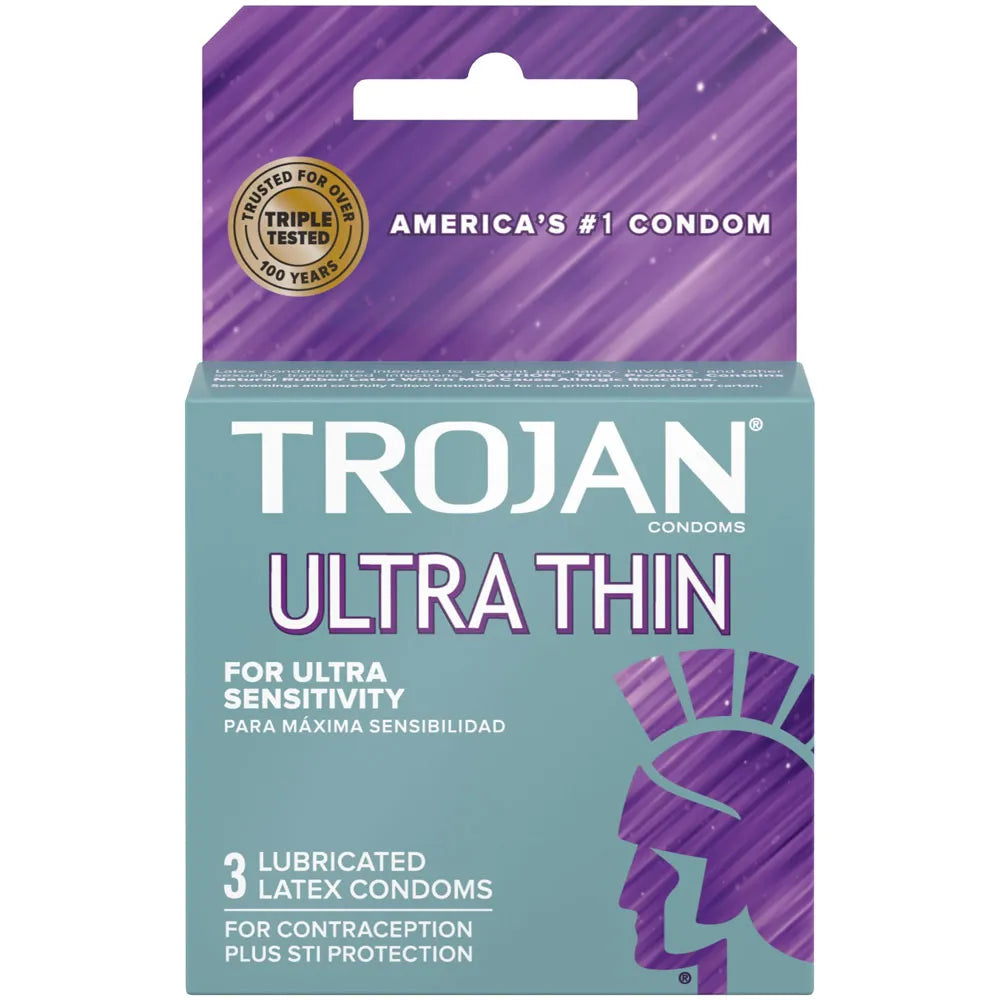Trojan Sensitivity Ultra Thin Lubricated Condoms – 3 Pack Condoms Default Title > Essentials > Condoms