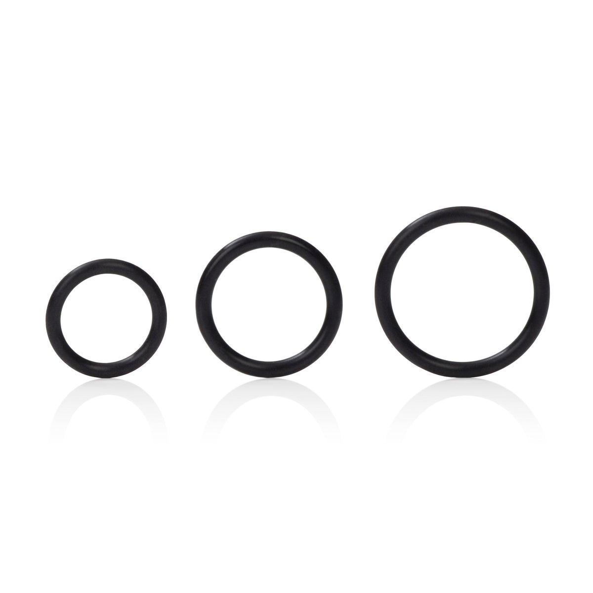 CalExotics Silicone Support Rings Set – Stretchy Comfortable Black Cock Rings > Cock Ring > Sets