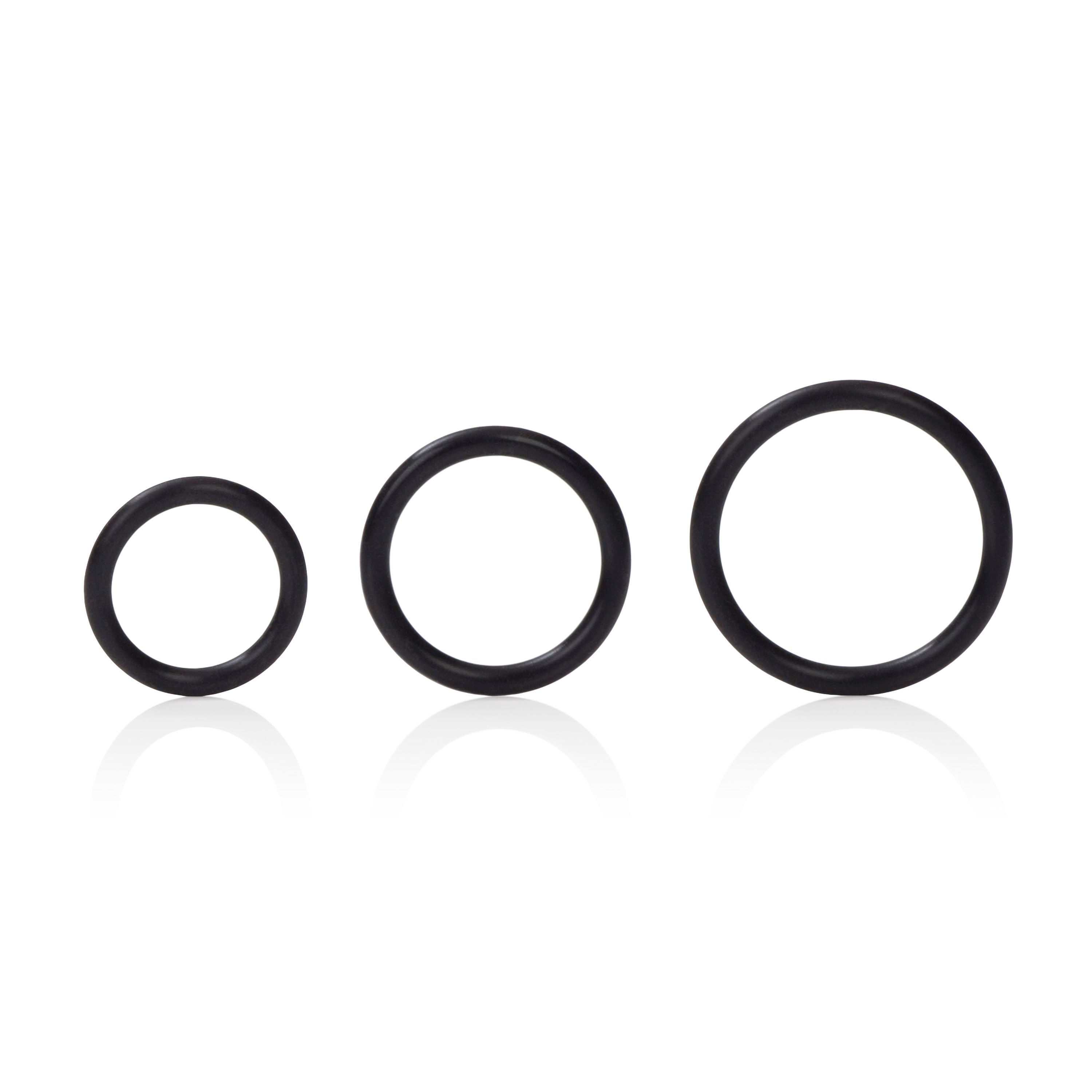 CalExotics Silicone Support Rings Set – Stretchy Comfortable Black Cock Rings > Cock Ring > Sets