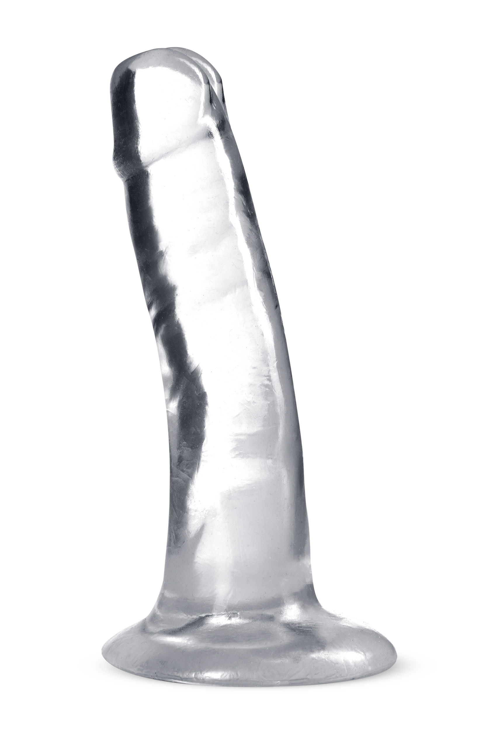 B Yours Plus Clear Suction Cup 5" Dildo Soft Realistic Feel Clear > Dildos > Slim Dildos