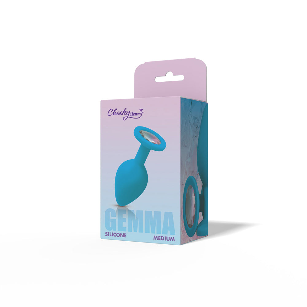 Gemma 3.16 Inch Clear Iridescent Teal Silicone Plug – Medium Anal Plug 1 > Anal Range > Jewel Butt Plugs