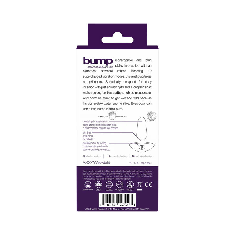 VeDO Bump Anal Vibrator with 10 Vibration Modes > Anal Range > Vibrating Butt Plugs
