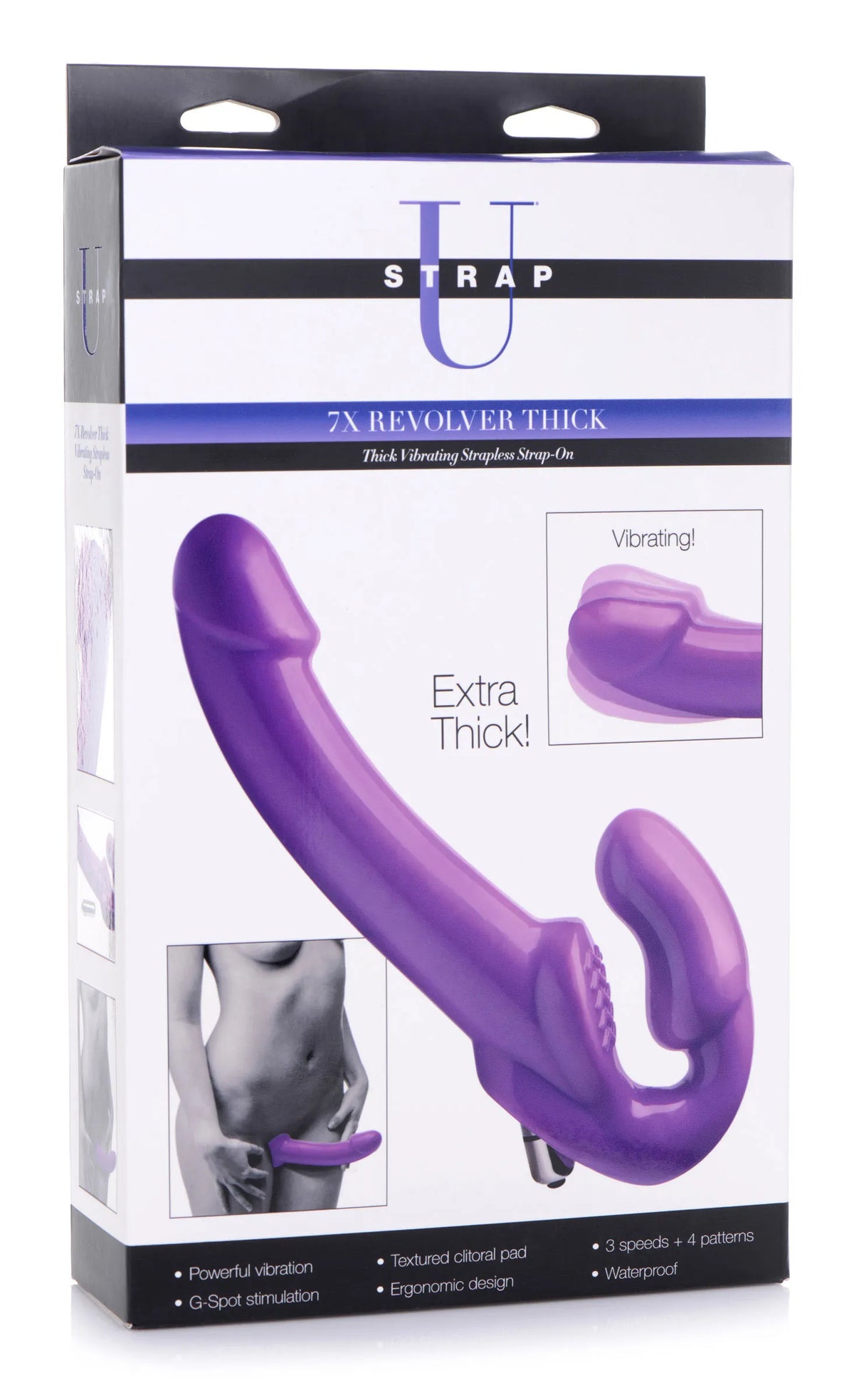 Revolver Strapless Strap-On – Extra Thick Long Shaft Harness-Free Harness-Free Vibrator (11.4) > Dildos > Strapless Strap Ons
