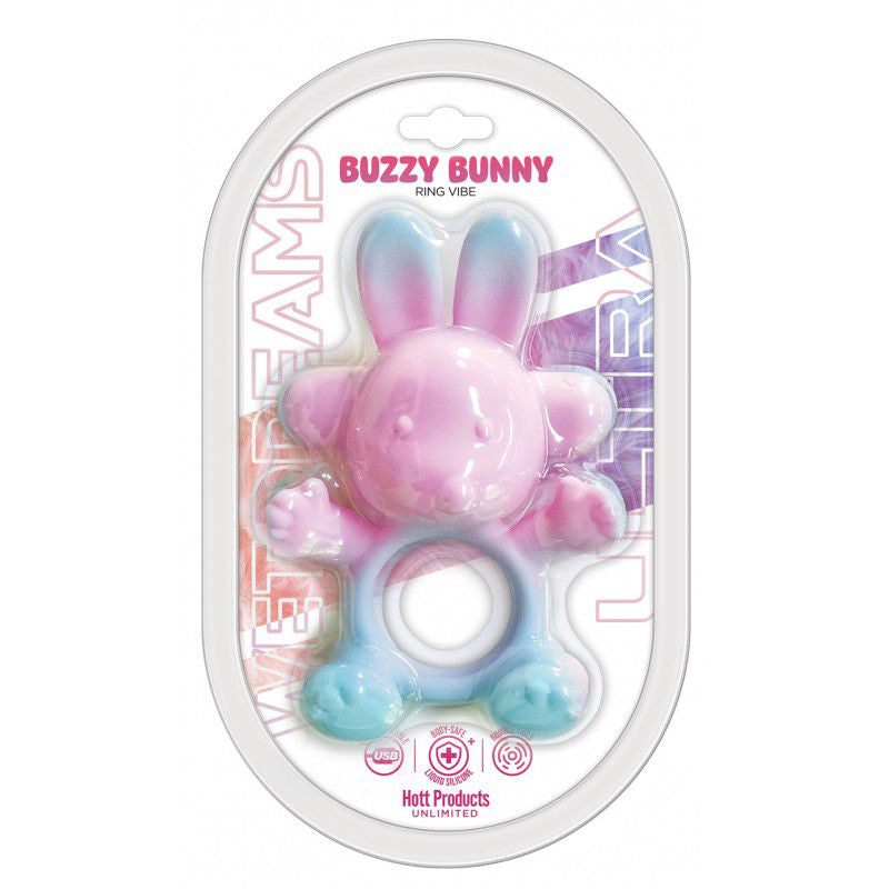 Buzzy Bunny Ring Vibrator USB Rechargeable 20 Frequencies Multi Cock Rings Vibrating