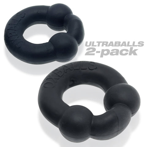 Ultraballs Cockring Night Edition Two Pack with Velvety Silicone Finish COCK RING Set