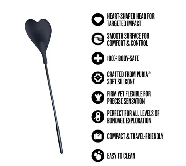 Temptasia Ardor Heart Crop – Body-Safe Silicone Crop > Bondage Gear > Crops