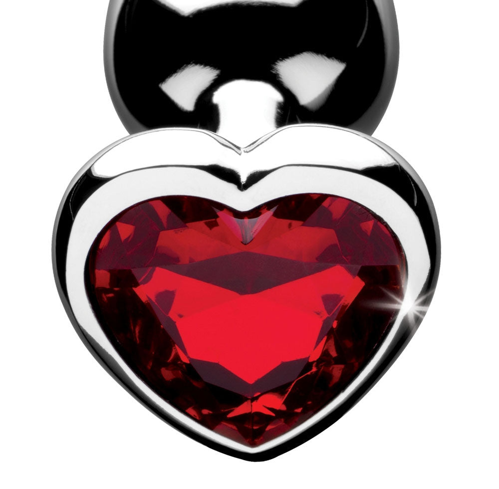Red Heart Gem Small Anal Plug Lightweight Aluminum Booty Toy > Anal Range > Jewel Butt Plugs