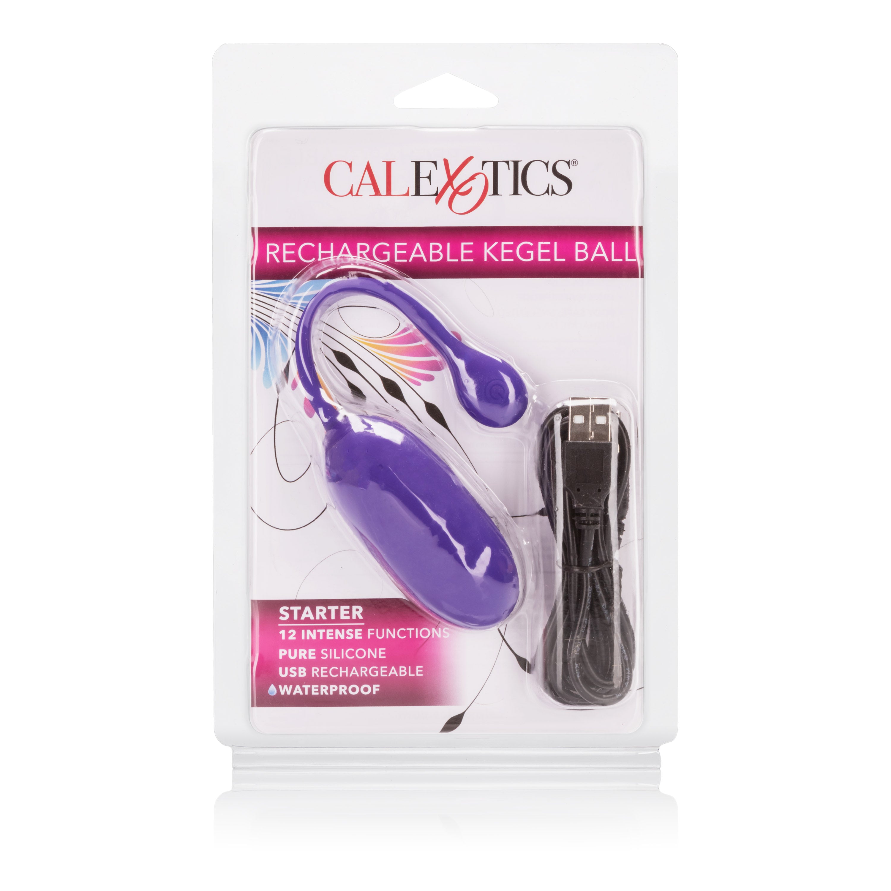 Rechargeable Kegel Ball Vibrator with 12 Functions Purple Silicone > Sex Toys For Ladies > Kegel Exercise