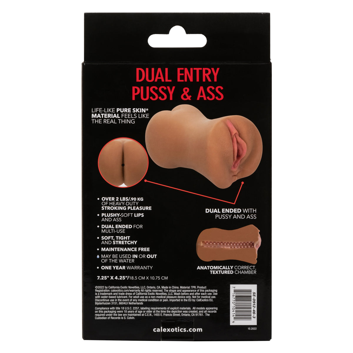 Stroke It Dual Entry Pussy and Ass Stroker Sleeve – Brown > Sex Toys For Men > Masturbators > Manual