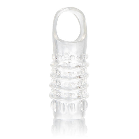 Stimulation Enhancer Clear Nubbies Super Tight Textured Extension Sleeve with Scrotum Strap SLEEVES