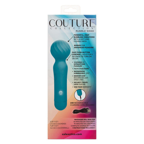 Couture Collection Rumble Wand Blue Flexible Electric Massager Blue Electric Massager