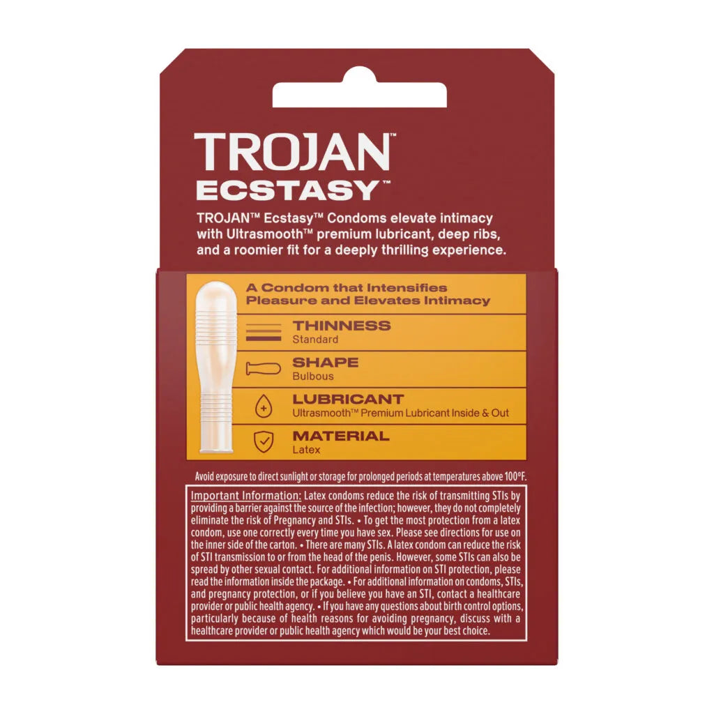 Trojan Ultra Ribbed Ecstasy - 3 Pack Latex Condoms Secondary image