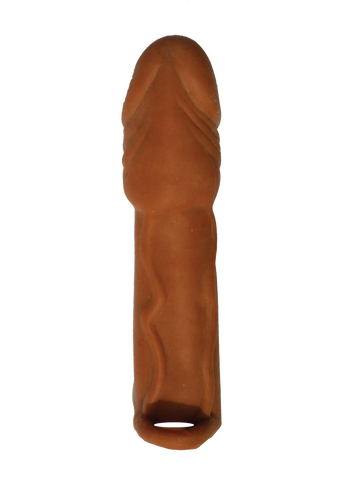 Skinsations Latin Lover Husky Lover 7 Inch Vibrating Sleeve Brown Brown SLEEVES