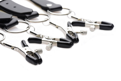 Labia Spreader Straps with Adjustable Clamps – Bondage Straps Sex Positioners