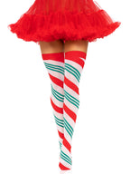 Holiday Ribbon Thigh High (Swirl) – Festive Patterned Stockings > Clothes > Hosiery > Stockings