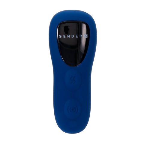 Sway With Me Navy Blue Vibrating Anal Plug With Spiral Texture Butt Plugs