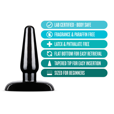 Blush Basic Small Anal Plug Tapered Black for New Sensations Butt Plugs