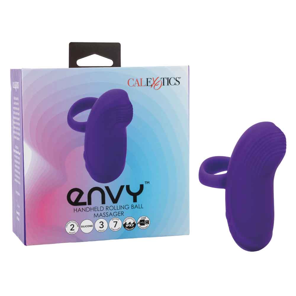 Envy™ Handheld Rolling Ball Massager Purple Silicone Waterproof with 3 Speeds and 7 Functions, > Vibrators > Finger Vibrators