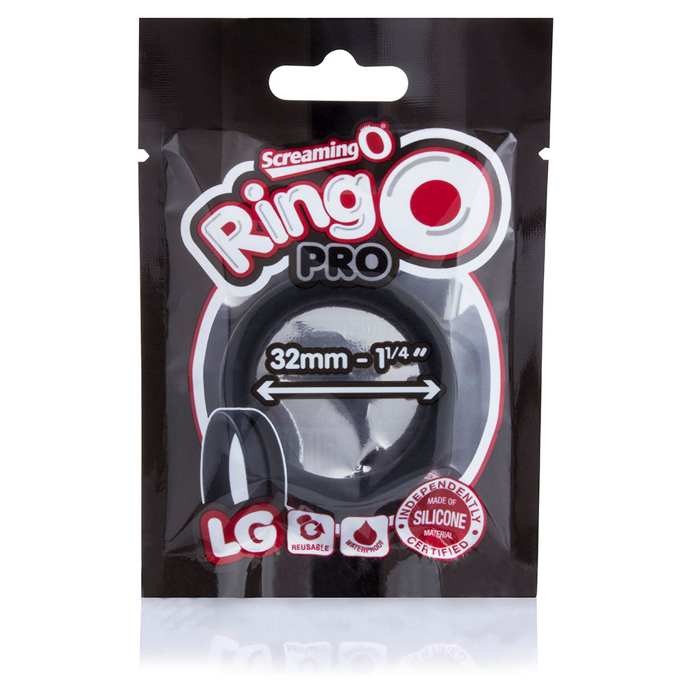 RingO Pro Large Black Silicone Erection Enhancement Ring COCK RINGS