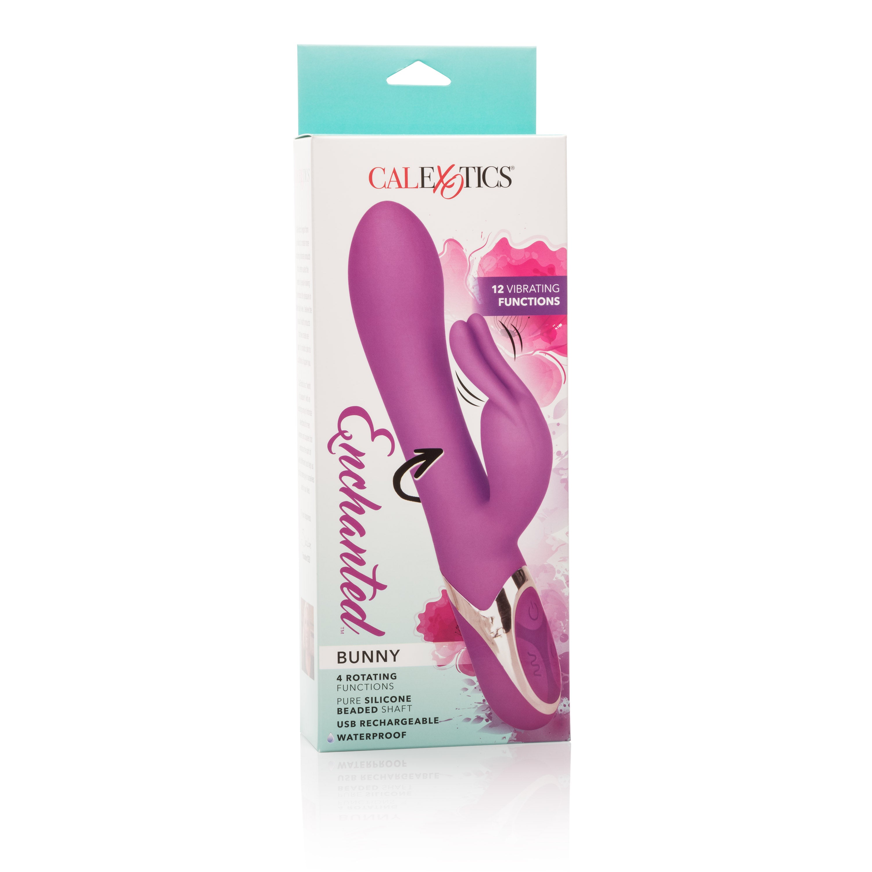 Enchanted Bunny Purple Silicone Intimate Massager with 4 Rotating Functions and 12 Vibration Modes Waterproof USB Rechargeable VIBRATORS-RABBIT