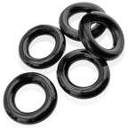 Jacker 5-Stack Five-Pack Tube Super-Strong Cockrings Black > Cock Ring > Sets