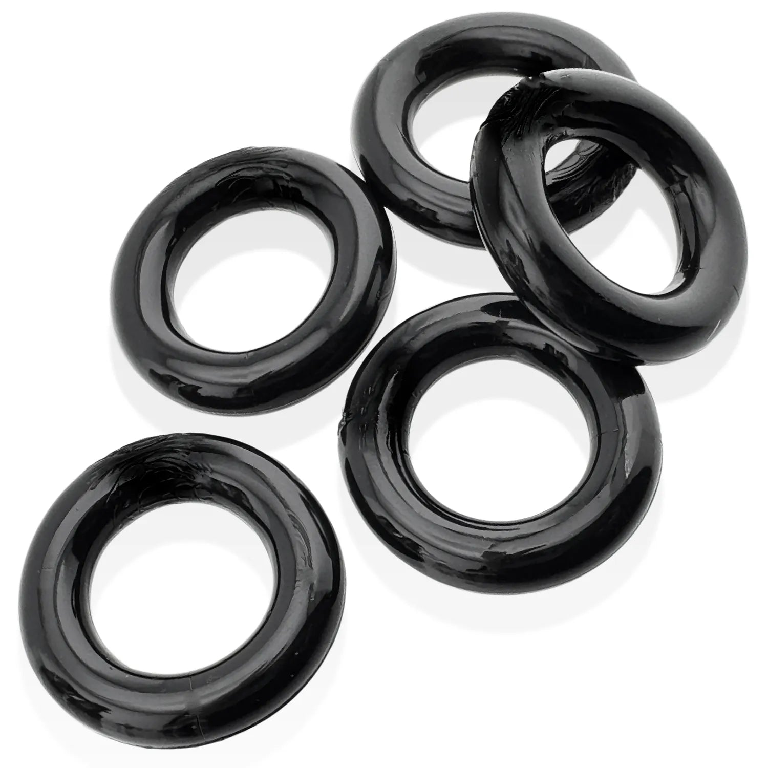 Jacker 5-Stack Five-Pack Tube Super-Strong Cockrings Black > Cock Ring > Sets Main image