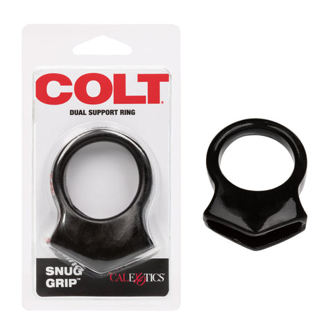 Colt Snug Grip Black Stretchy Enhancer Ring with Scrotum Support Black COCK RINGS