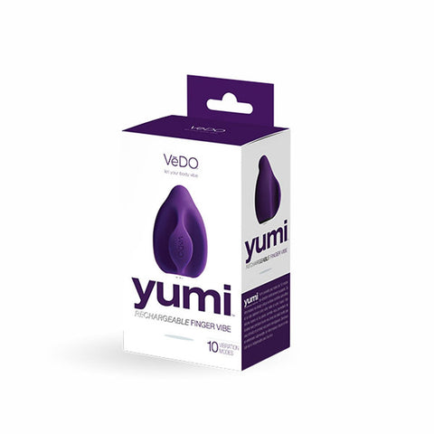 Yumi Rechargeable Finger Vibrator in Foxy Pink with 10 Modes Purple Suction Stimulator