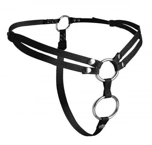 Unity Double Penetration Strap-On Harness for Adult Intimacy Black Harnesses & Strap-Ons