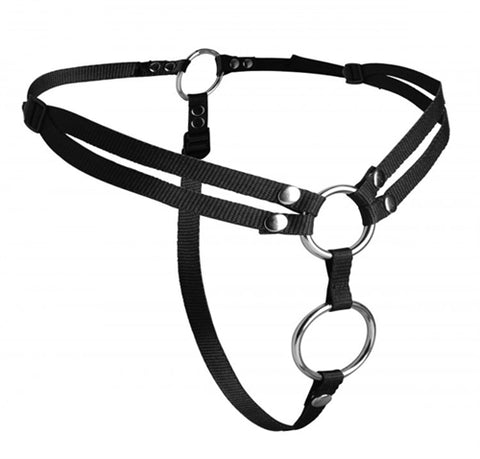 Unity Double Penetration Strap-On Harness for Adult Intimacy Black Harnesses & Strap-Ons