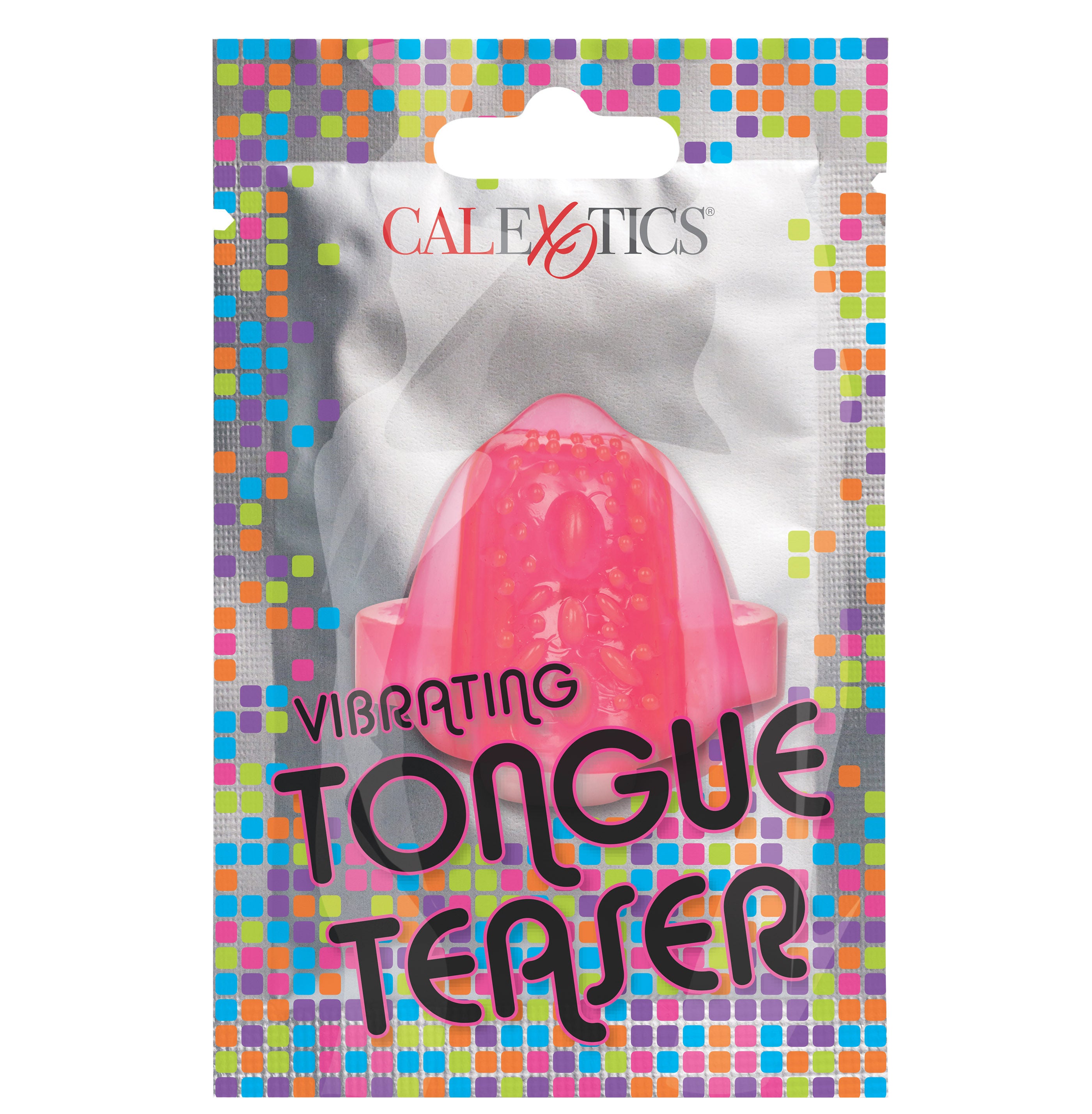 CalExotics Clear Vibrating Tongue Teaser Foil Pack Intimacy Toy Pink Vibrators