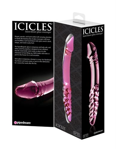 Icicles Pink Double Sided Glass Massager for Intense Pleasure DONGS Glass