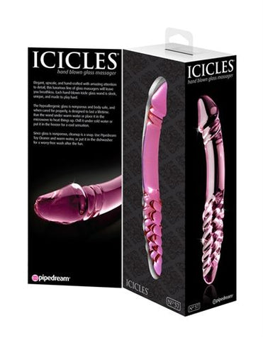 Icicles Pink Double Sided Glass Massager for Intense Pleasure DONGS Glass