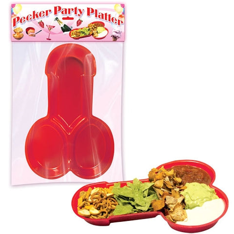 Pecker Party Platter Penis Shaped Novelty Party Supplies Tray Red Bachelor & Bachelorette Items