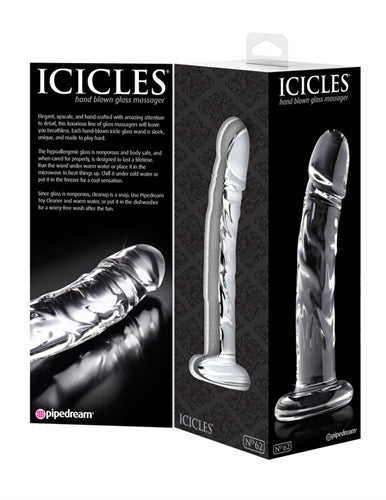 Icicles Clear Glass Massager with Curved G-Spot and P-Spot Stimulator > Glass > Dildos
