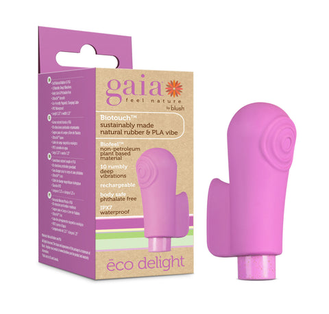 Gaia Eco Delight Purple Clitoral Vibrator with 10 Modes Finger Stimulator
