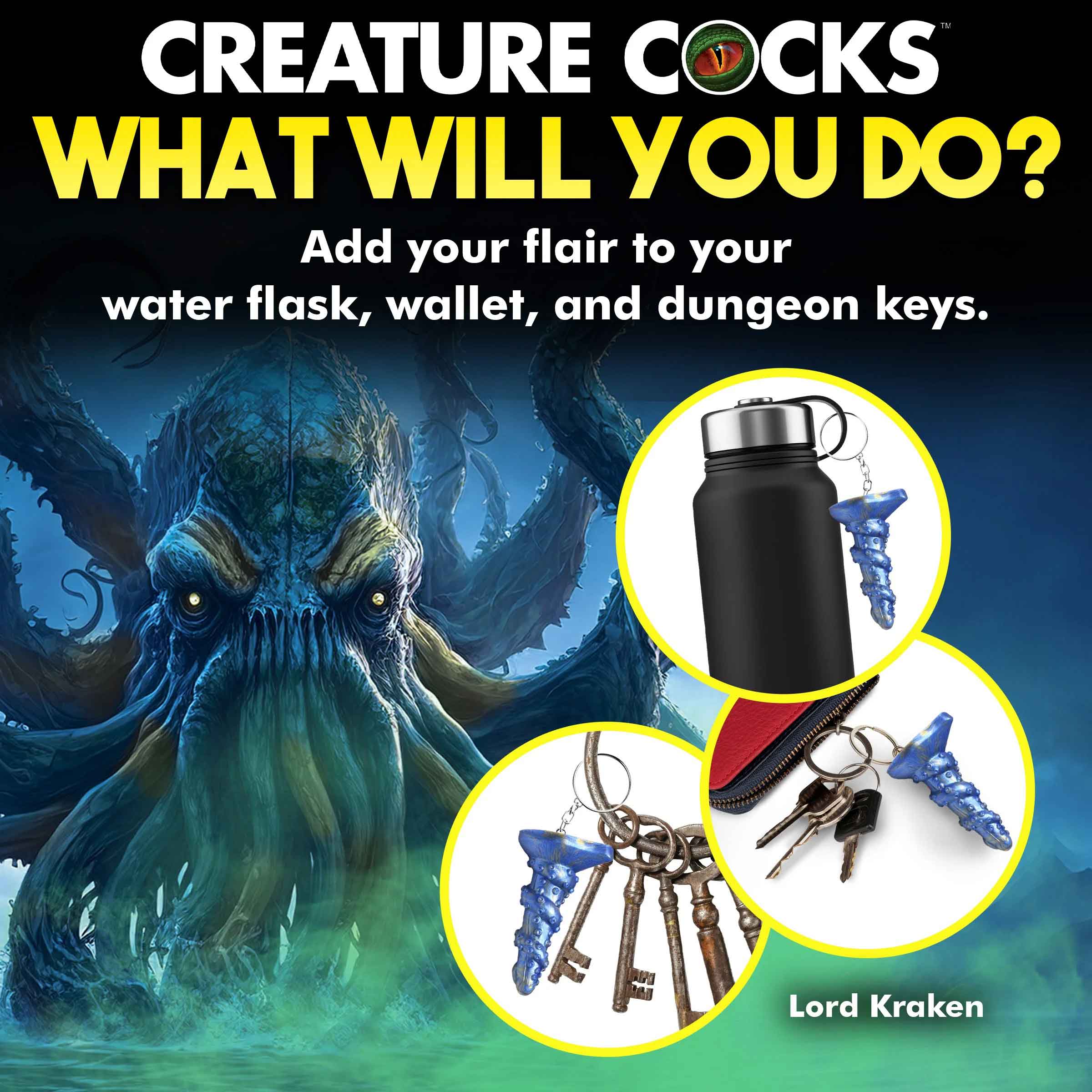 Lord Kraken Blue Tentacle Keychain for Adult Intimacy Accessories Key Chains