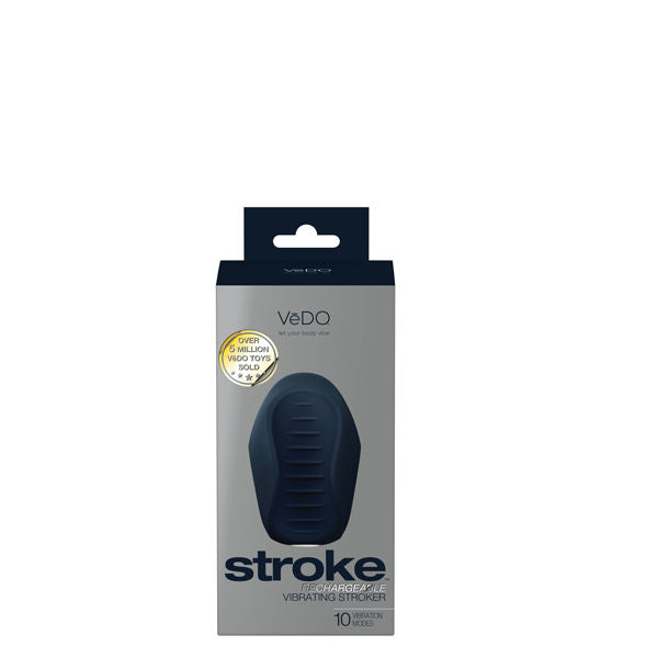 Stroke Rechargeable Vibrating Male Stroker Black Silicone Texture Strokers - Auto