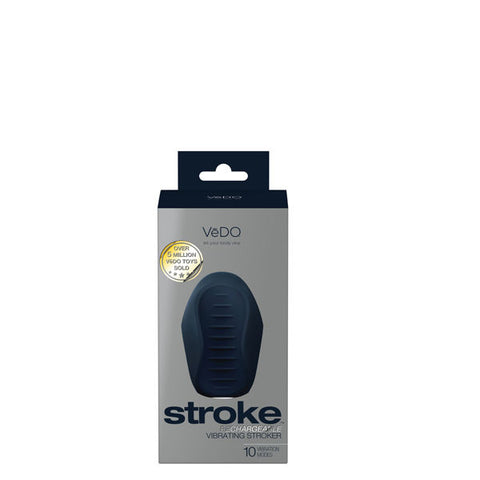 Stroke Rechargeable Vibrating Male Stroker Black Silicone Texture Strokers - Auto