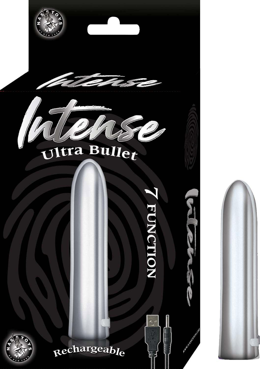 Intense Power Bullet Vibrator Silver Compact Waterproof Toy Secondary image