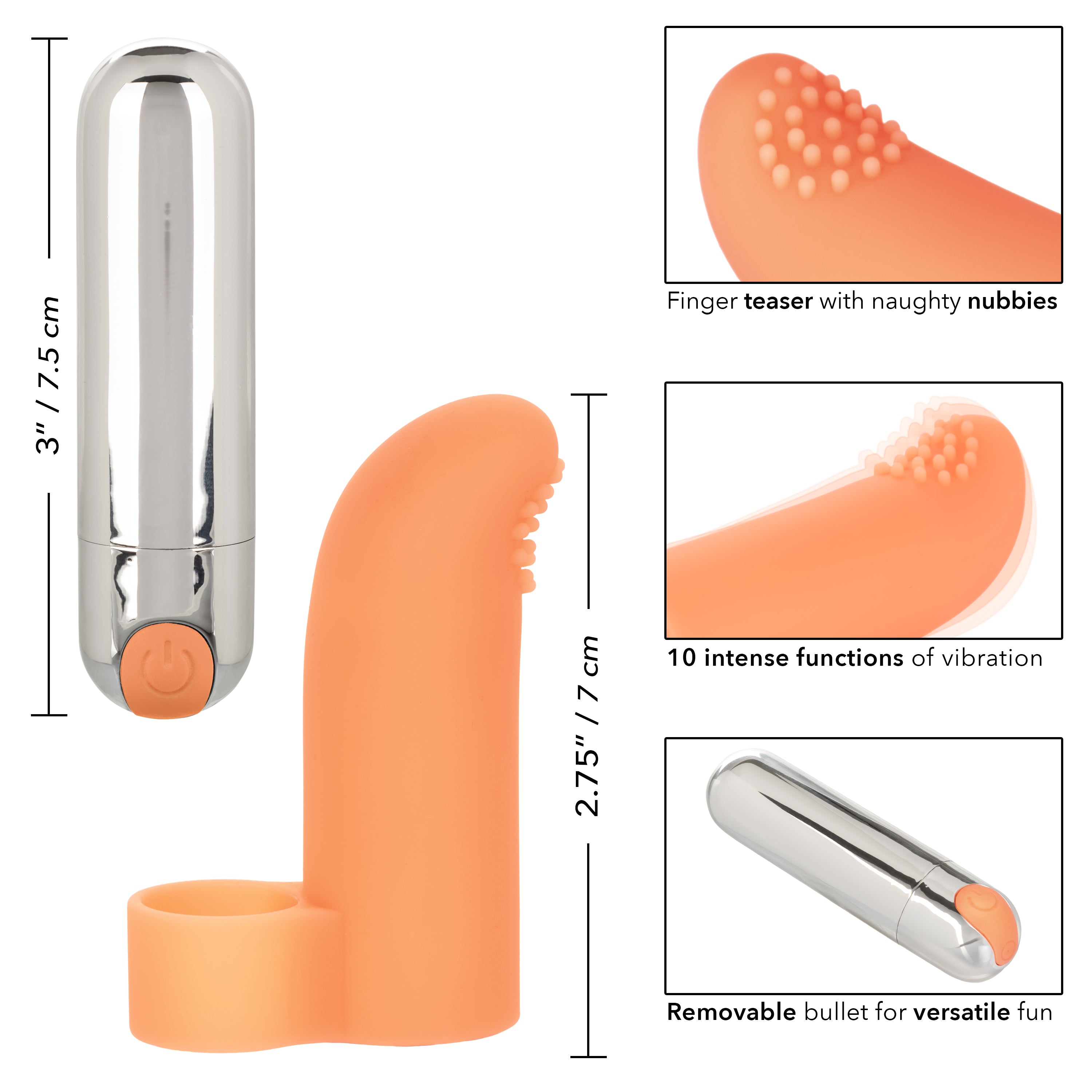 Intimate Play Rechargeable Finger Tickler Clitoral Vibrator BULLETS