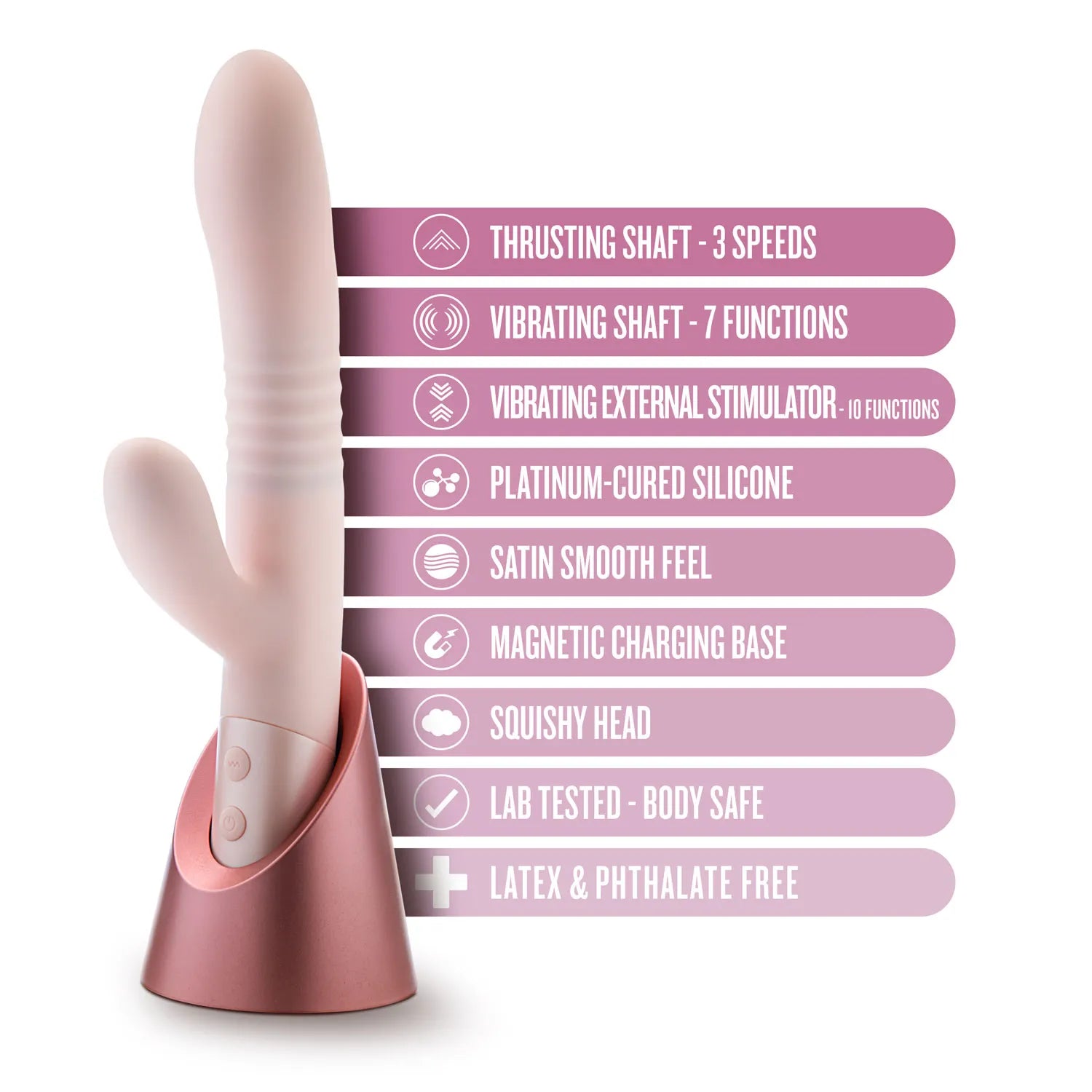 Blush Fraya (Pink) – Rabbit Vibrator 5.25 Inch Insertable > Vibrators > Ladies > Rabbit