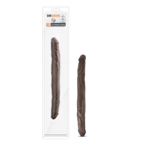 Dr. Skin 14 Inch Double Dildo Chocolate Realistic Adult Toy Double Dongs