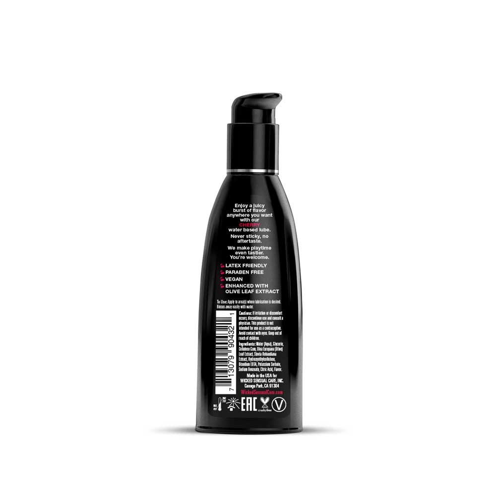 Wicked Aqua Cherry Water Based Lubricant 30 ml (1 oz) Bottle Flavoured Lube