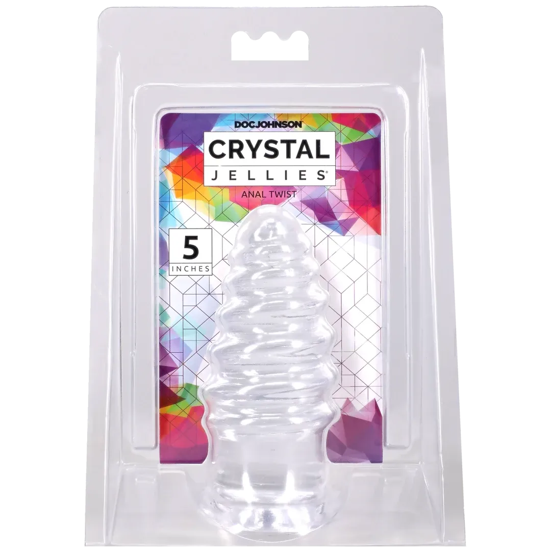 Doc Johnson Crystal Jellies Anal Twist – Phthalate-Free 5 Inch Butt Plug Clear > Anal Range > Butt Plugs