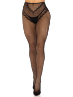 French Cut Crotchless Fishnet Tights With Heart Backseam Black > Clothes > Hosiery > Pantyhose & Tights