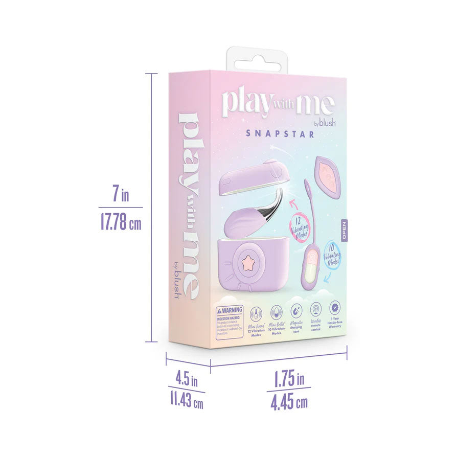 Play With Me Snapstar (Purple) – Travel-Ready Vibrator Set with Mini Wand, Bullet Vibe, and Wireless Remote BULLETS