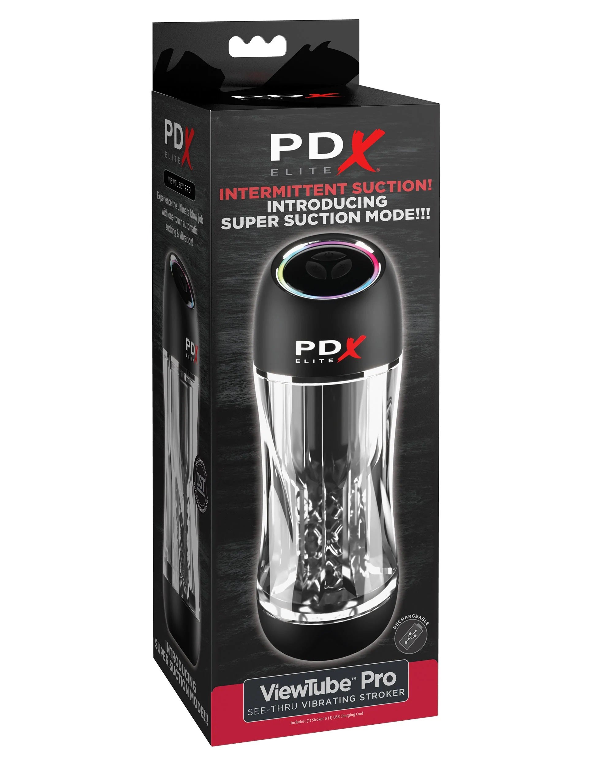PDX Elite ViewTube Pro Suction Stroker Male Masturbation Toy Clear Strokers - Auto