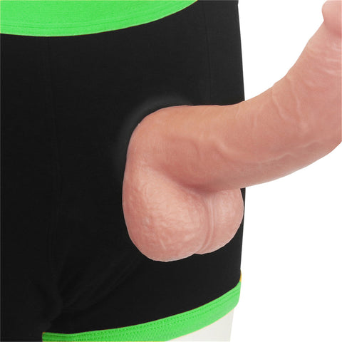 Strap-On Boxer Shorts (Black/Green) – Comfortable Strap-On Harness Underwear > Realistic Dildos and Vibes > Strap On Harnesses